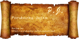 Porubszky Jetta névjegykártya